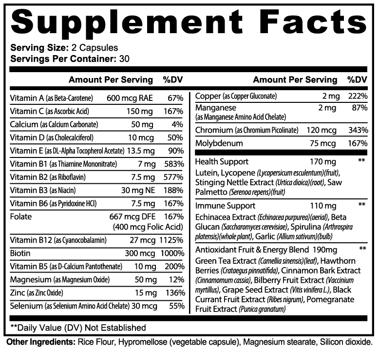 Complete Multivitamin with Immunity Support 60 Count