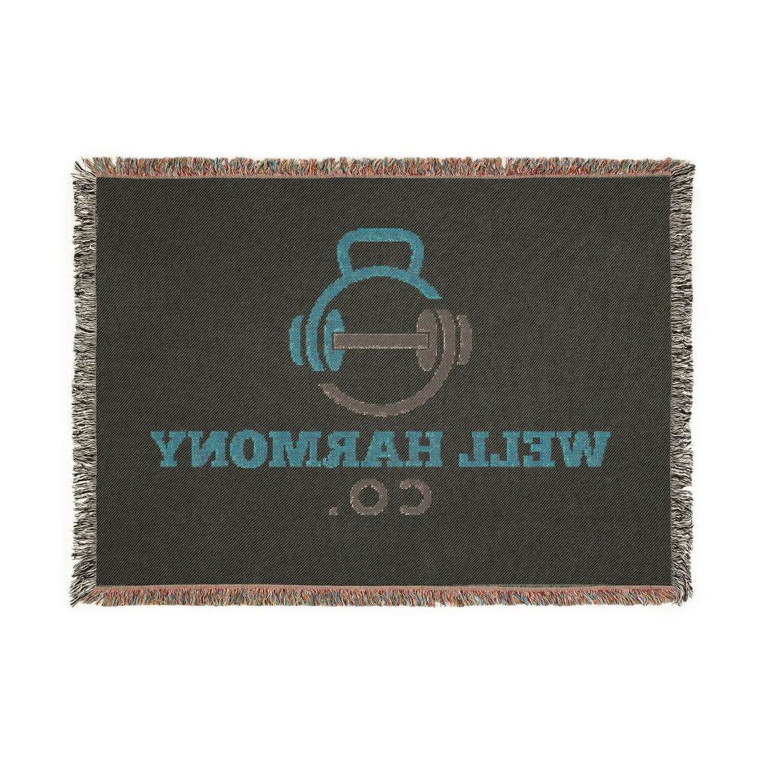 Well Harmony Co. Woven Blanket — Cozy Fitness Logo Throw