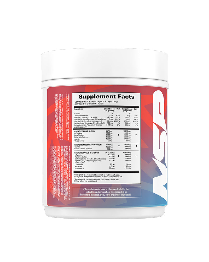 Energize Complete Pre-Workout Pump Blend for Fitness