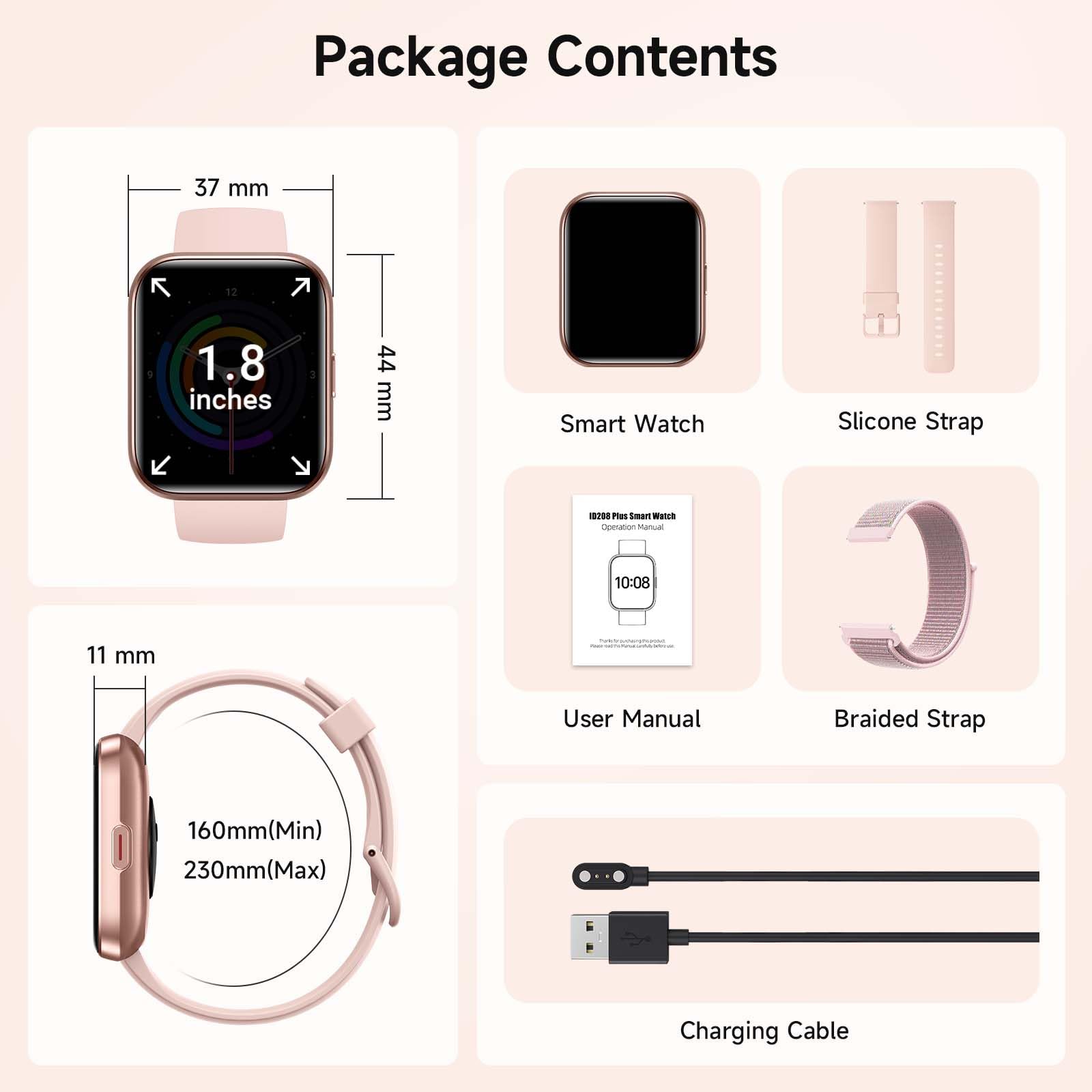 Women's 1.8-Inch Smartwatch Fitness Tracker with Alexa