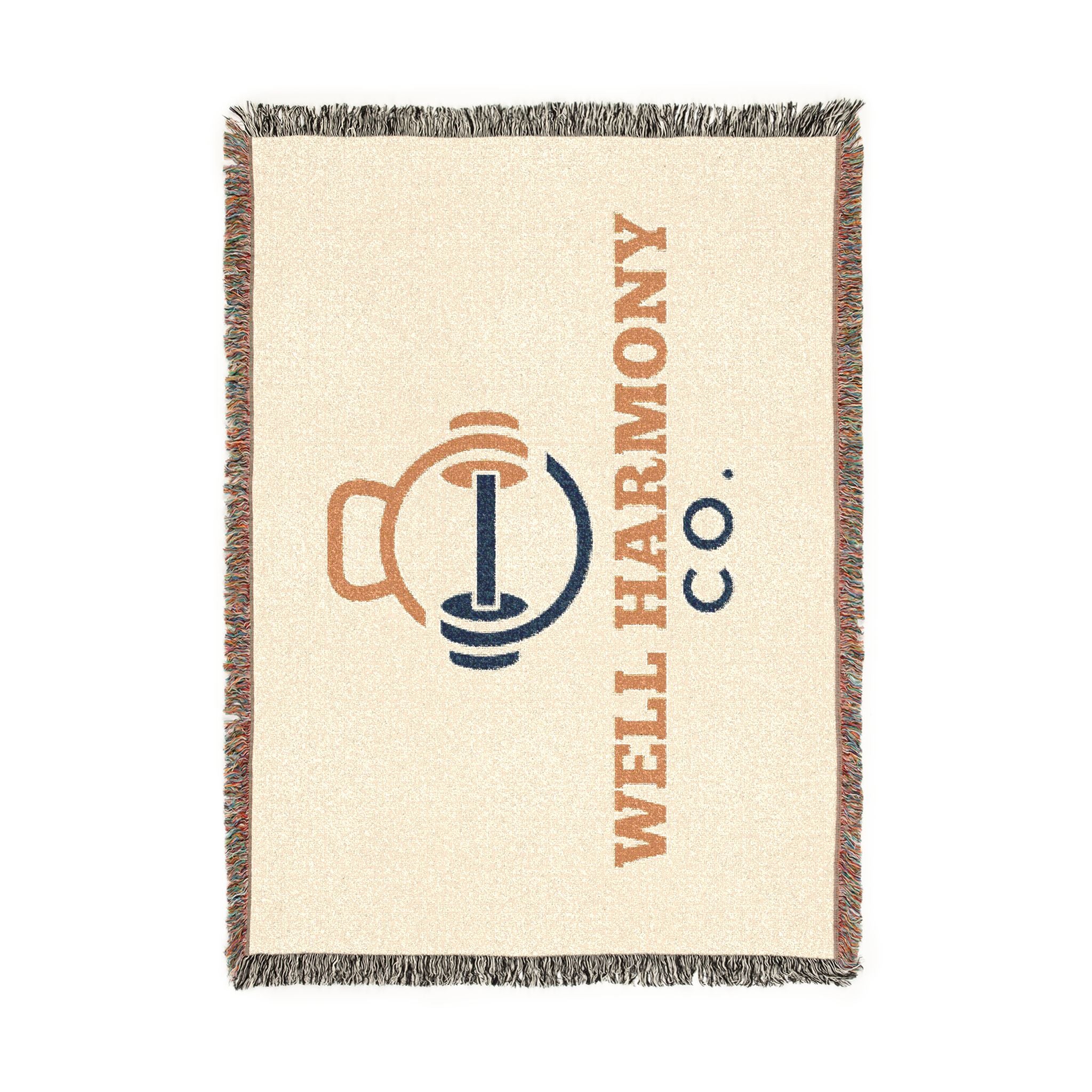Well Harmony Co. Woven Blanket — Cozy Fitness Logo Throw