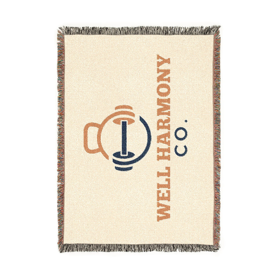 Well Harmony Co. Woven Blanket — Cozy Fitness Logo Throw