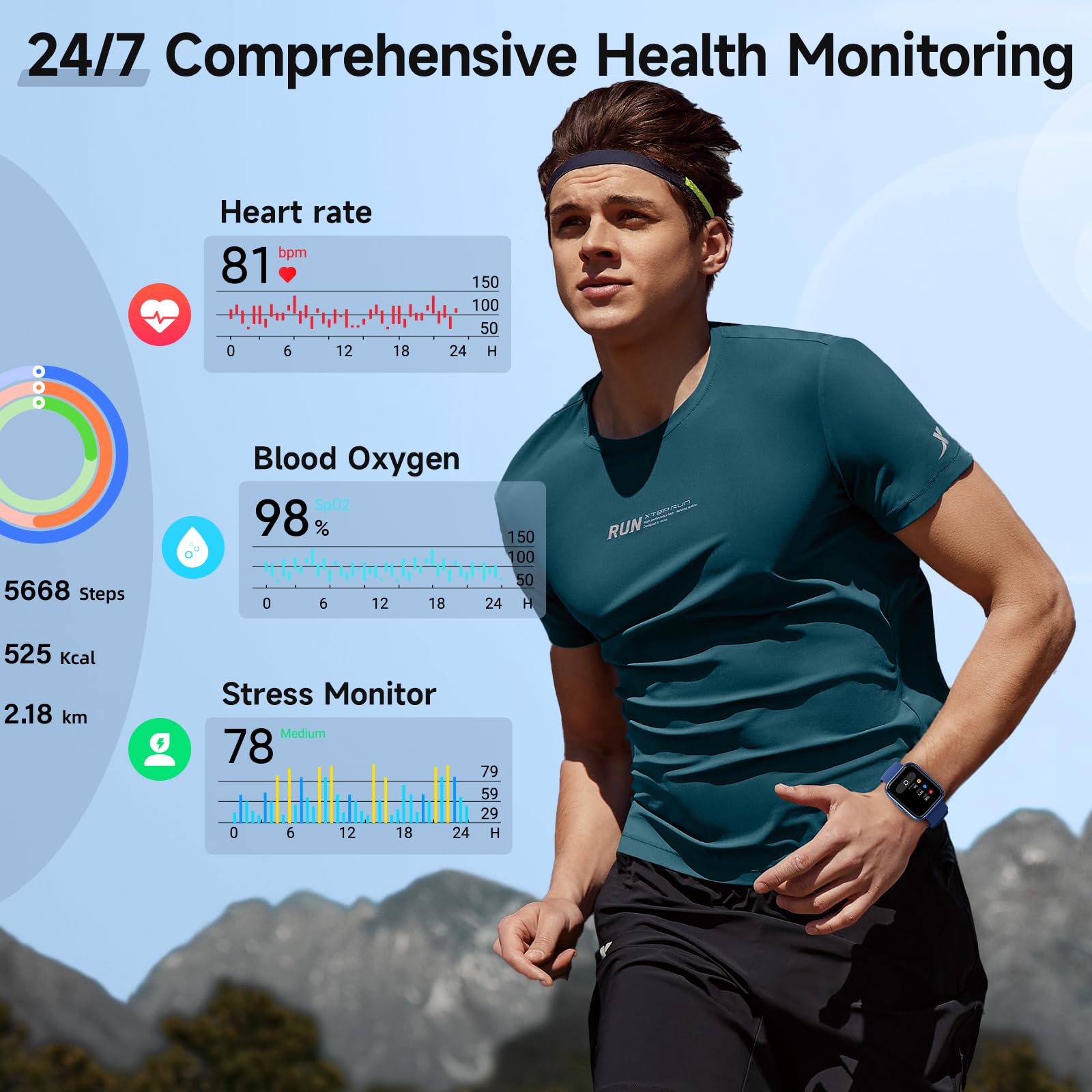 Women's 1.8-Inch Smartwatch Fitness Tracker with Alexa