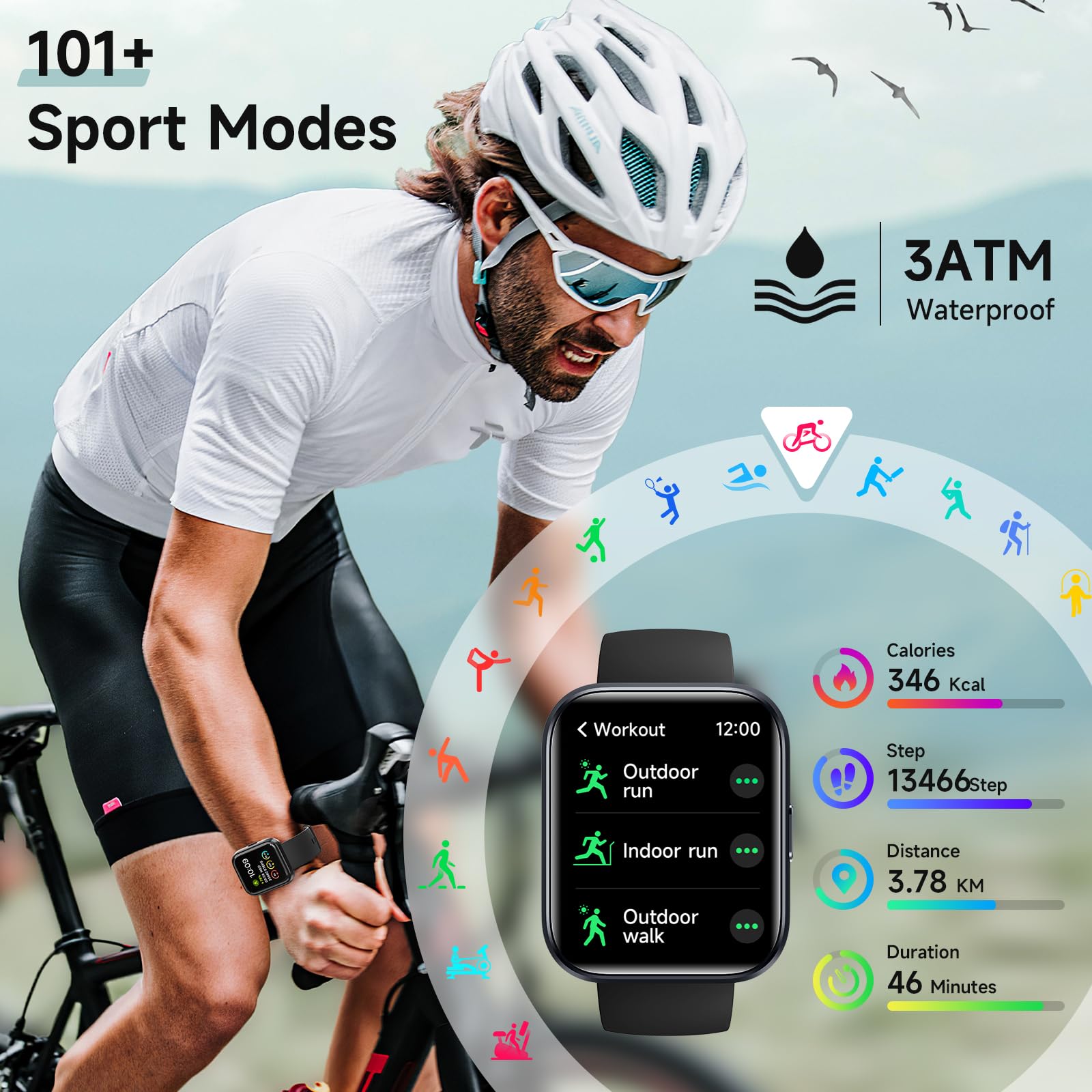 Women's 1.8-Inch Smartwatch Fitness Tracker with Alexa