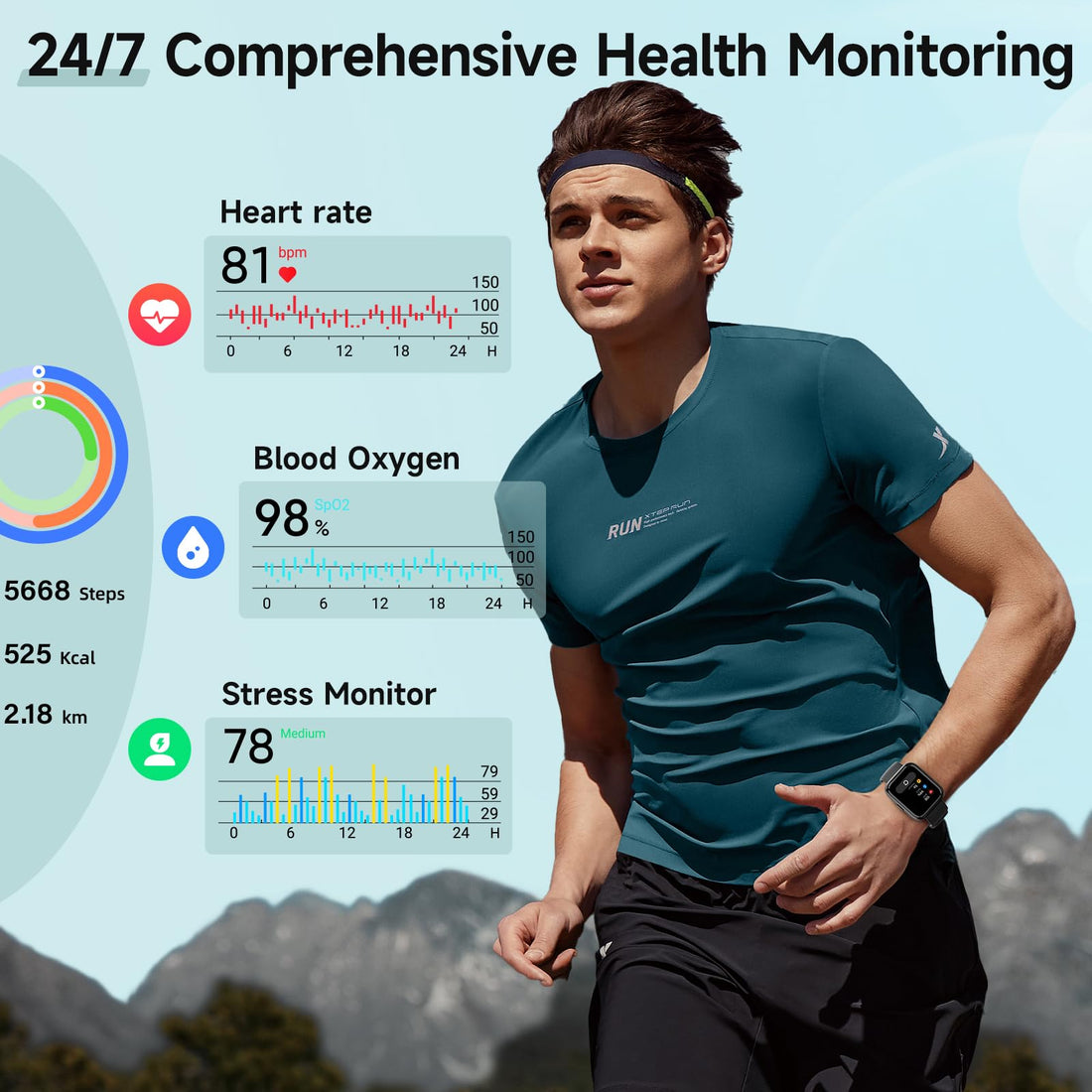 Women's 1.8-Inch Smartwatch Fitness Tracker with Alexa