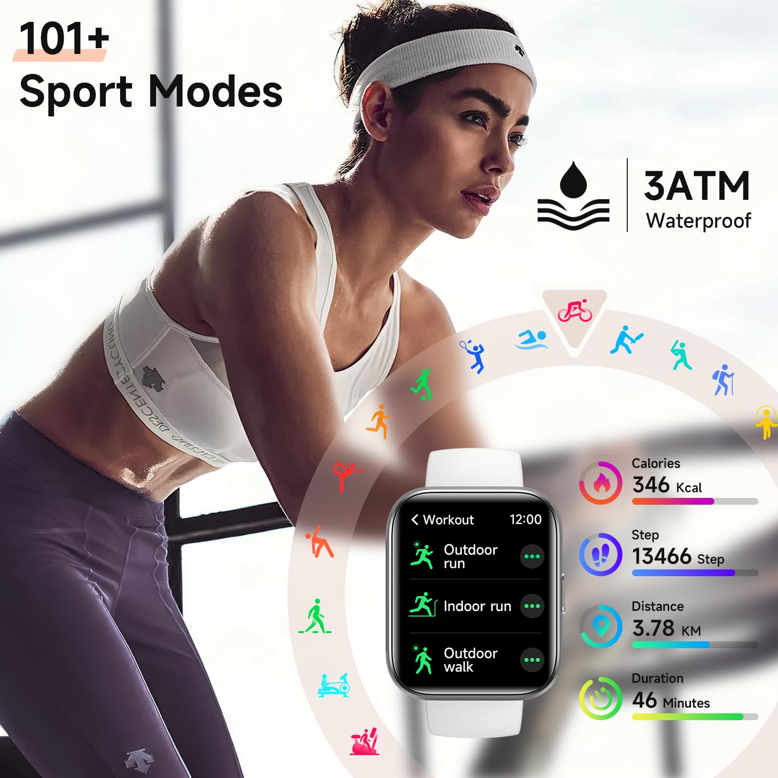 Women's 1.8-Inch Smartwatch Fitness Tracker with Alexa