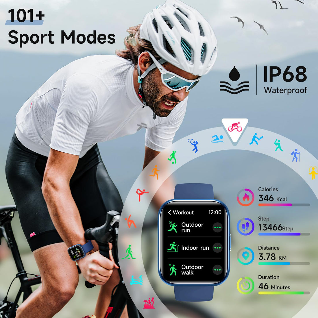 Women's 1.8-Inch Smartwatch Fitness Tracker with Alexa