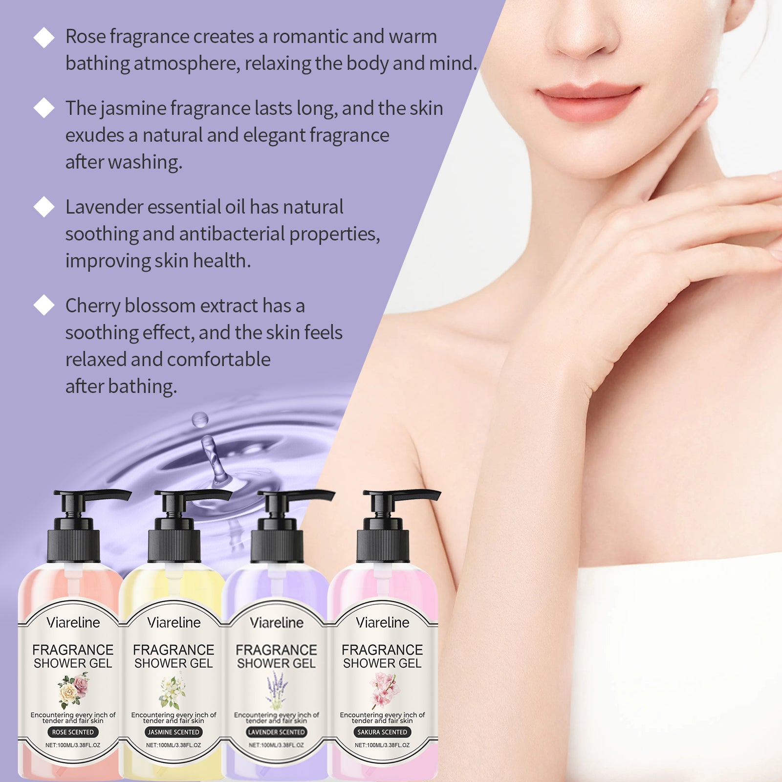 Lavender Fragrant Shower Gel for Dry Skin