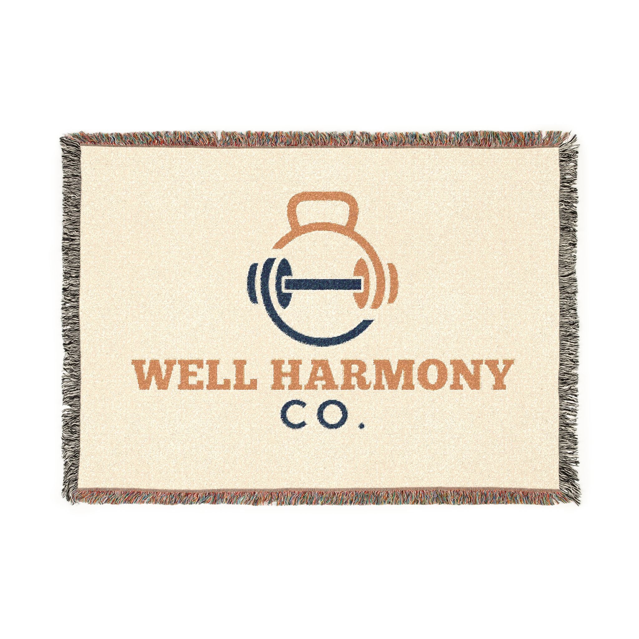 Well Harmony Co. Woven Blanket — Cozy Fitness Logo Throw
