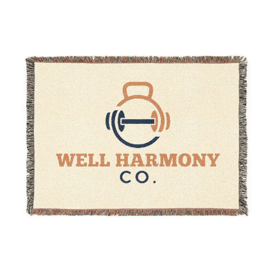 Well Harmony Co. Woven Blanket — Cozy Fitness Logo Throw