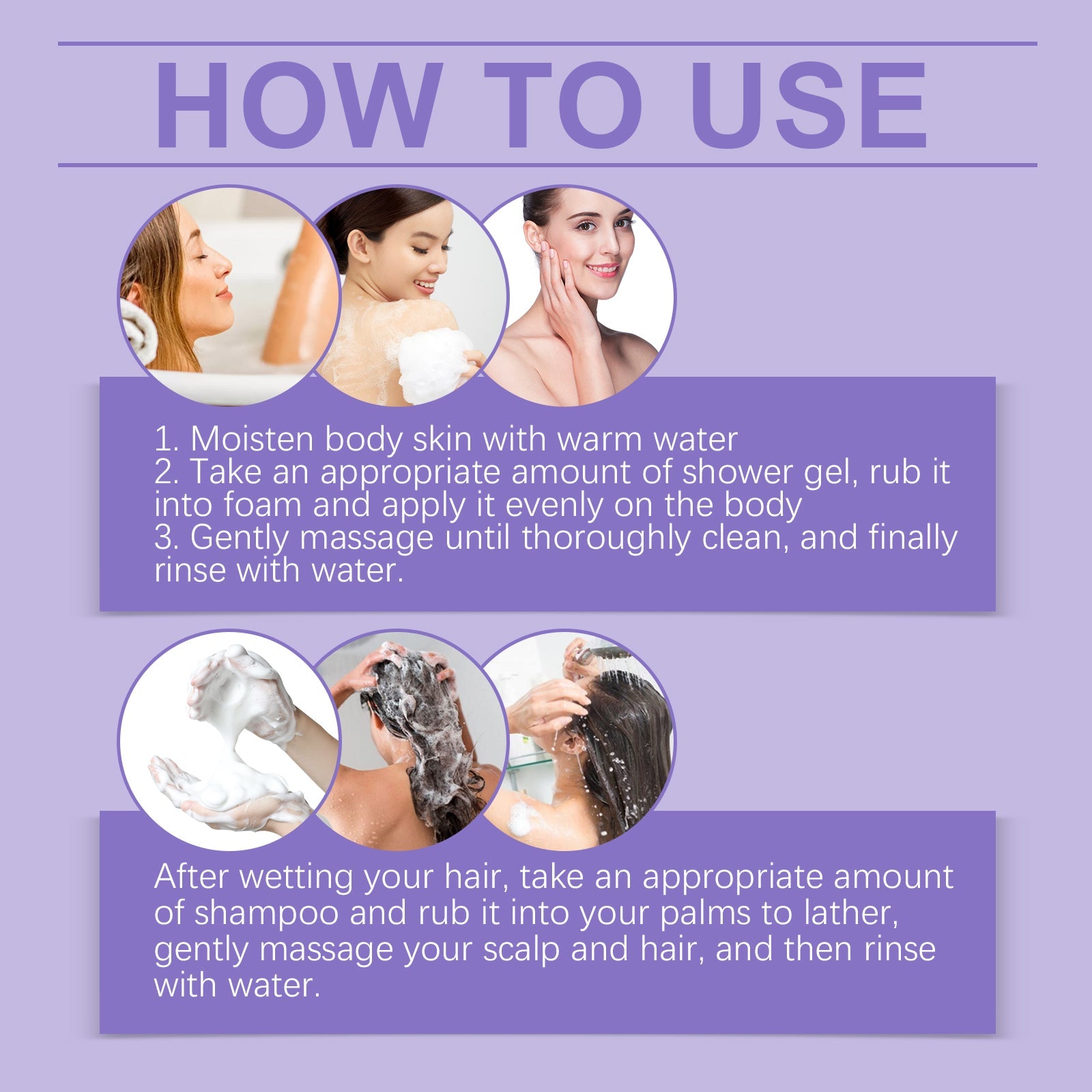 Lavender Shampoo Shower Set for Gentle Cleansing