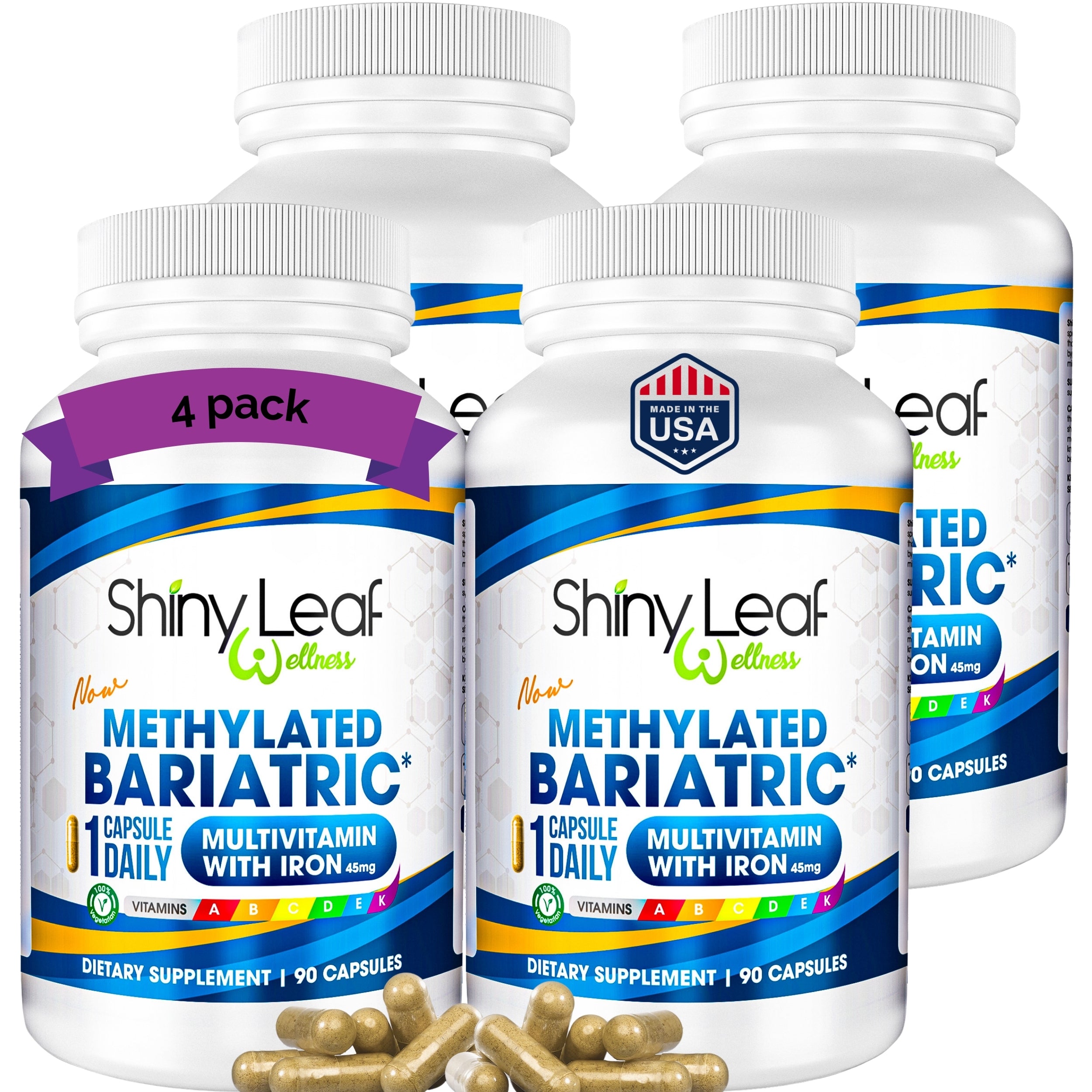 Methylated Bariatric Multivitamin with 45mg Iron Daily