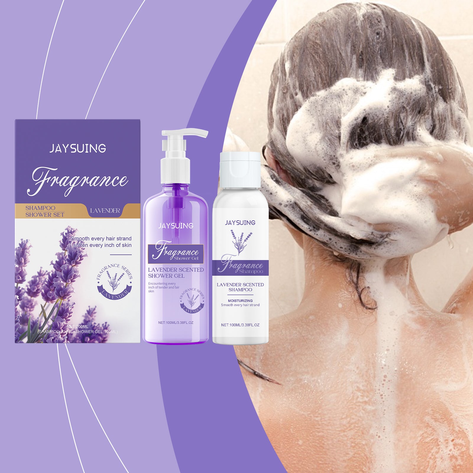 Lavender Shampoo Shower Set for Gentle Cleansing