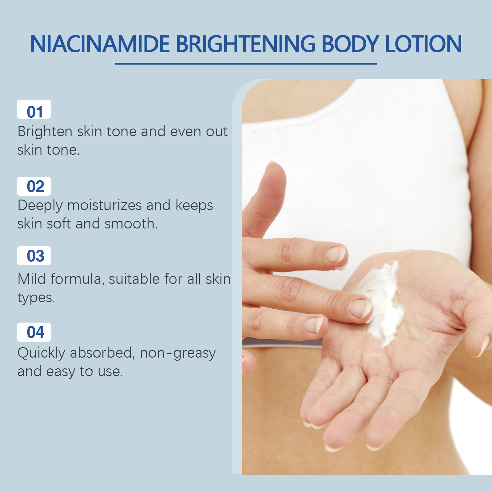 Niacinamide Body Lotion for Hydrating Dry Skin