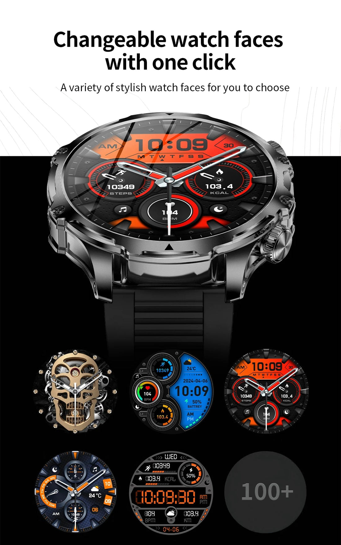 Smart Watch LED Flashlight Fitness Tracker