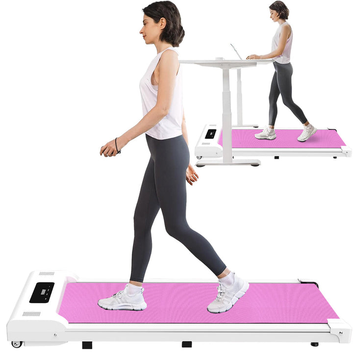 Pink Portable Under Desk Treadmill with LED Display