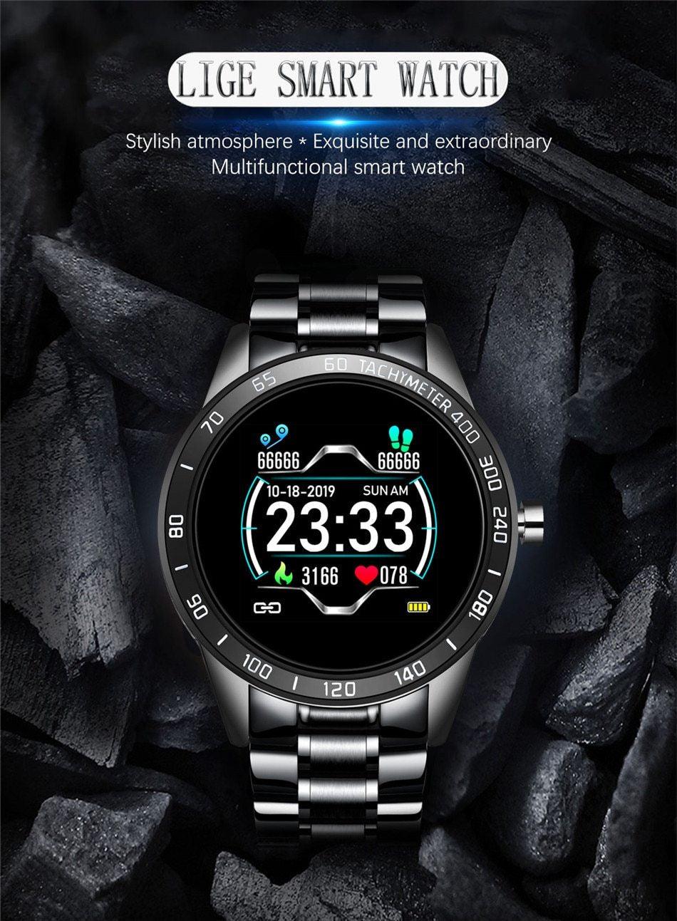 Men's LED Smartwatch Heart Rate Blood Pressure Tracker
