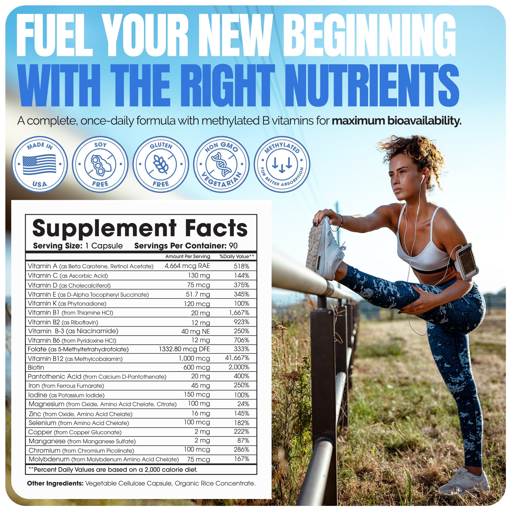 Methylated Bariatric Multivitamin with 45mg Iron Daily