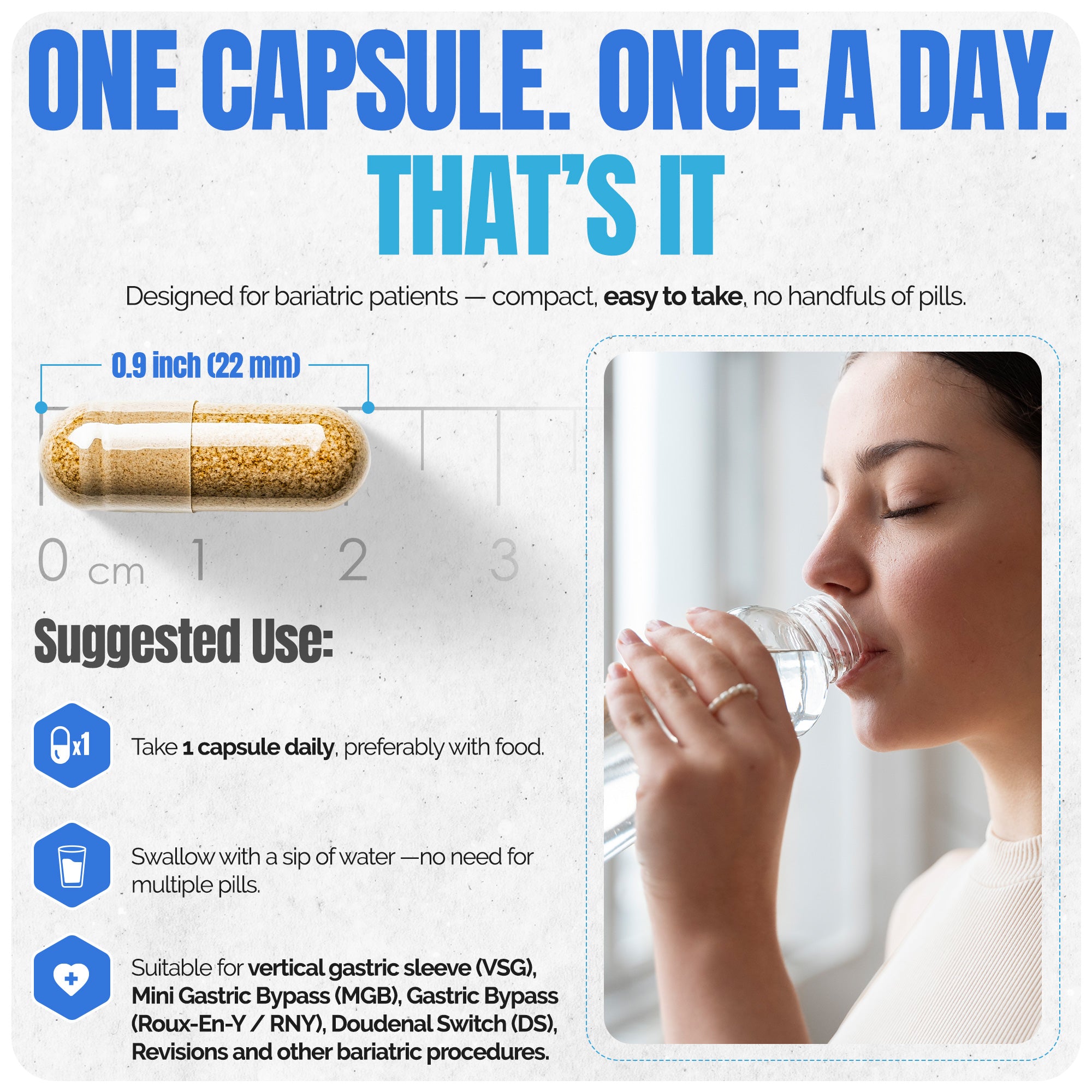 Methylated Bariatric Multivitamin with 45mg Iron Daily