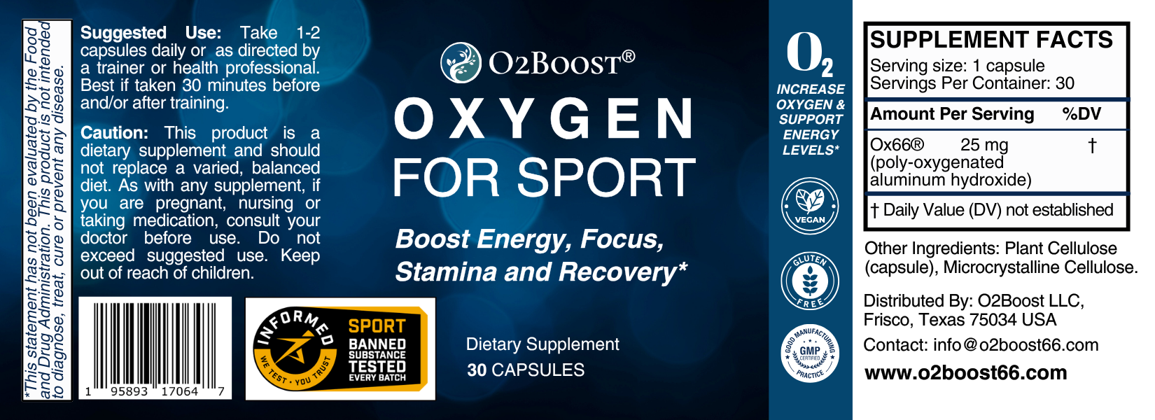 Oxygen Sport Supplement for Active Fitness Lifestyles