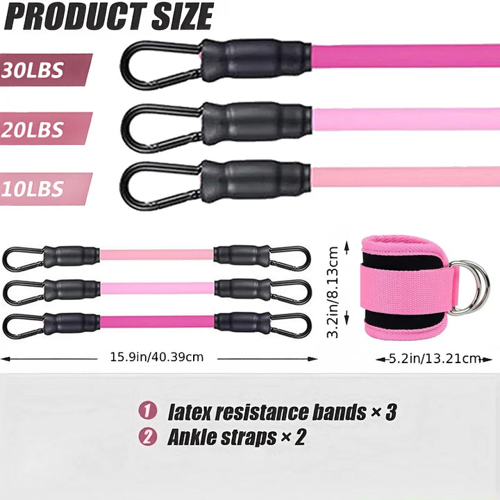 Ankle Strap Resistance Bands Fitness Workout Set