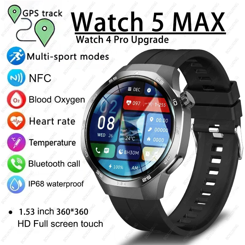 Watch 5 MAX AMOLED GPS Bluetooth Sports Smartwatch
