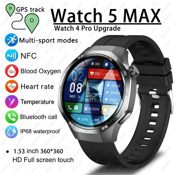 Watch 5 MAX AMOLED GPS Bluetooth Sports Smartwatch