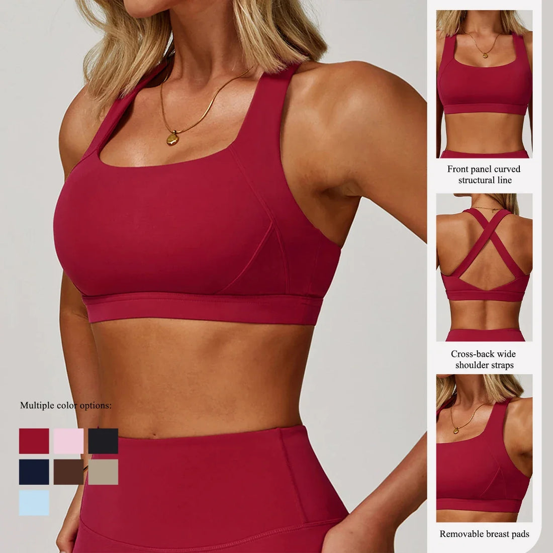 Women's Backless Quick-Dry Push-Up Yoga Sports Bra