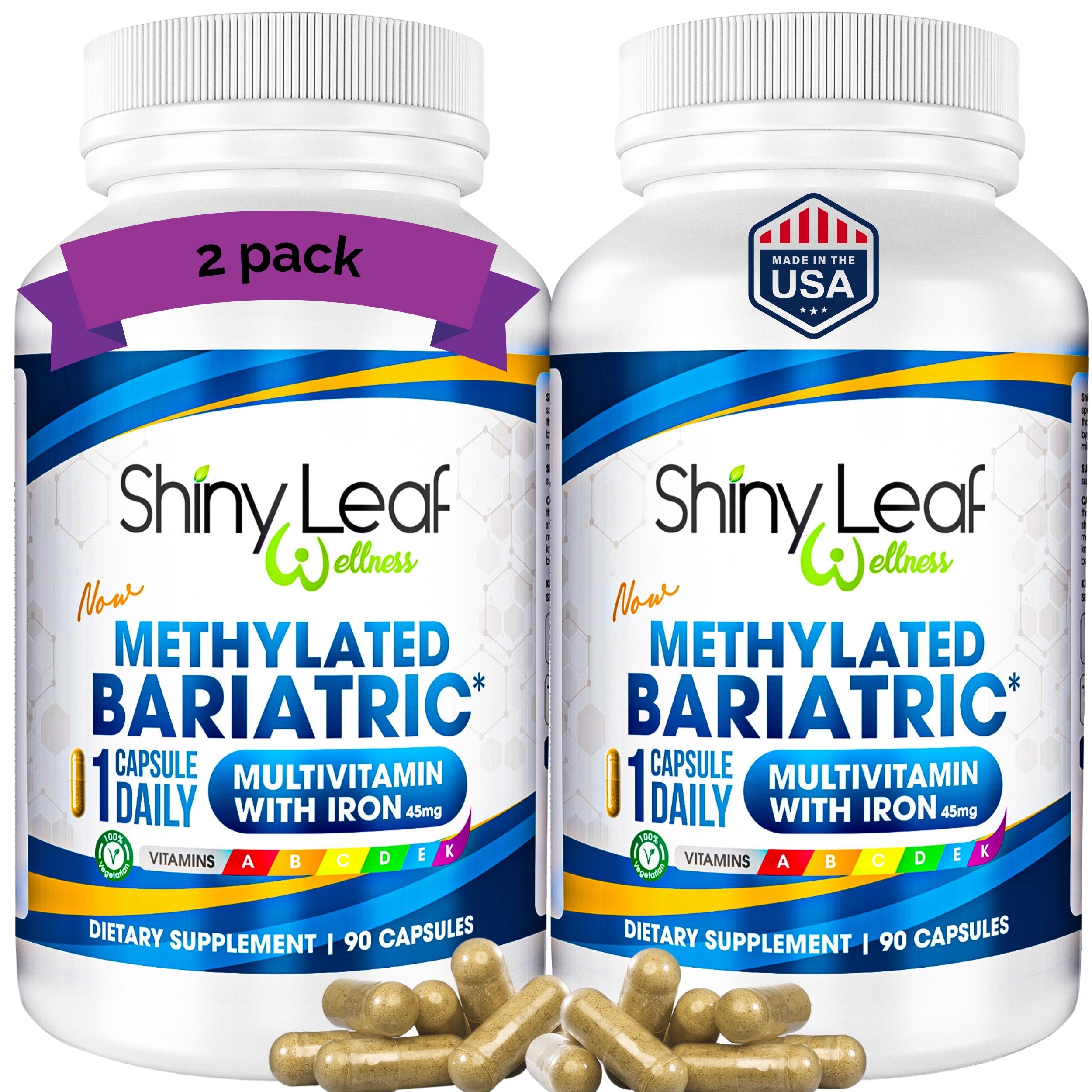 Methylated Bariatric Multivitamin with 45mg Iron Daily