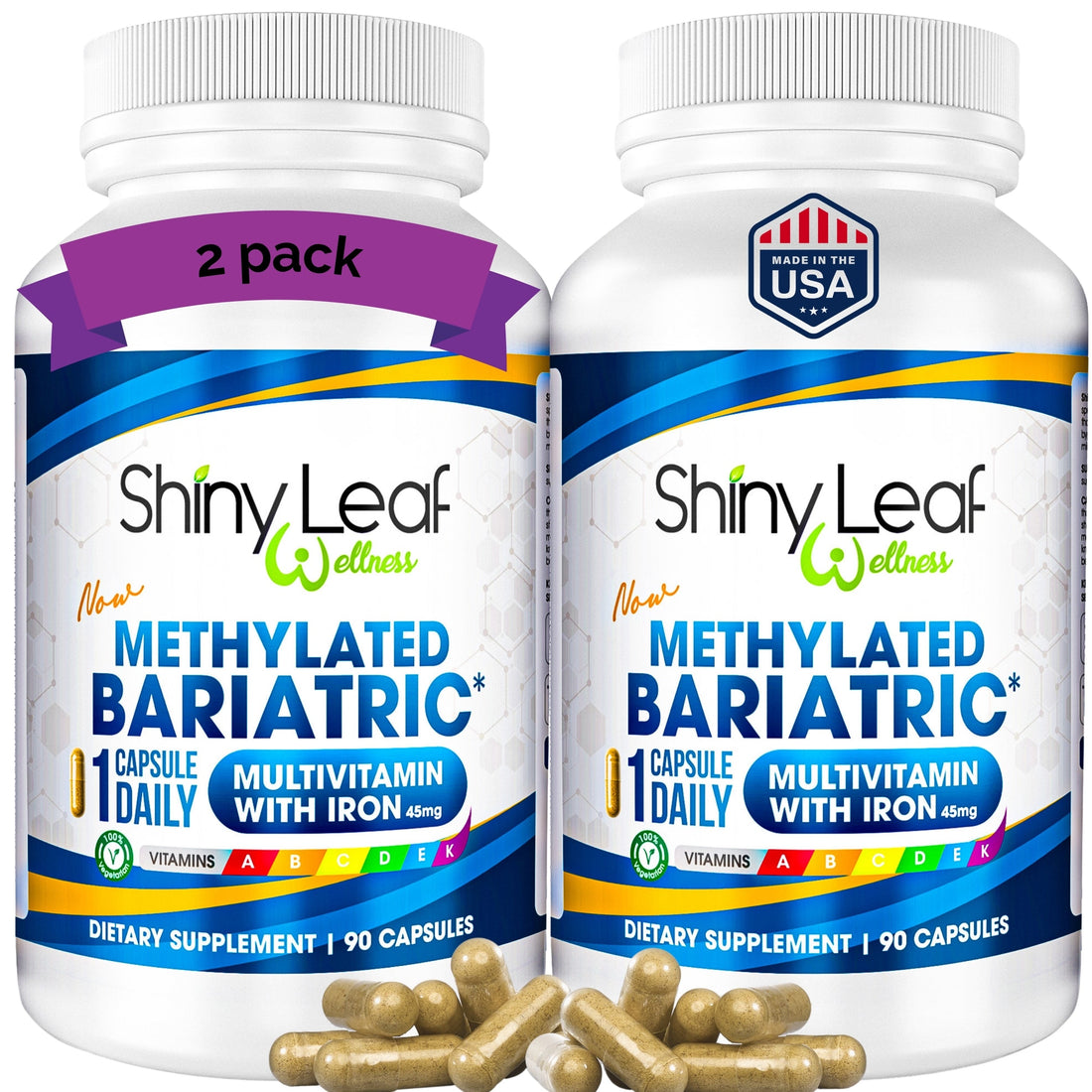 Methylated Bariatric Multivitamin with 45mg Iron Daily