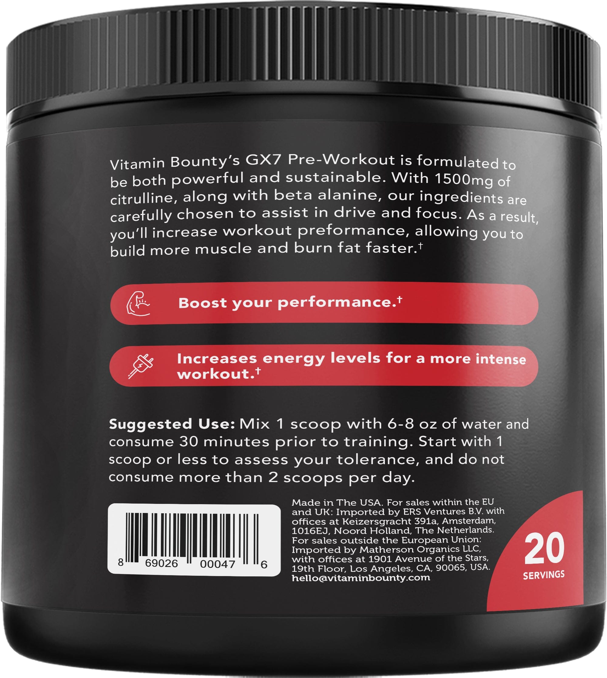 Watermelon Pre-Workout Supplement for Fitness Training