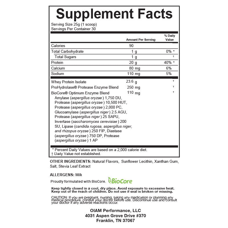 Vanilla Whey Protein Isolate Powder for Fitness Nutrition