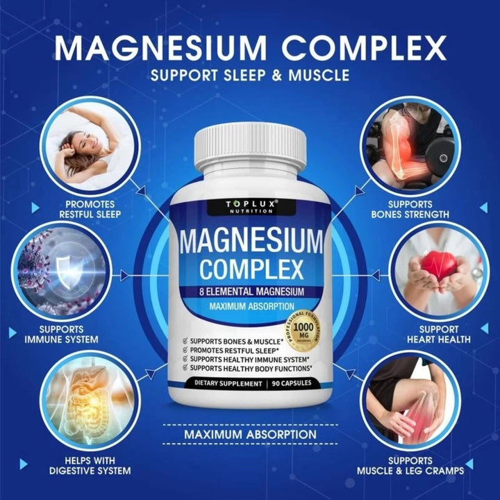 Magnesium Complex 8-Form Supplement 1000mg 90 Capsules